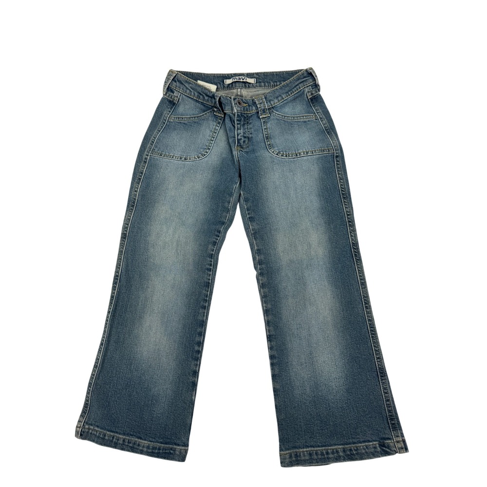 Mavi Rory Capri Jeans Womens 25 Blue Low Rise Rustic Romy Cropped Patch Pocket